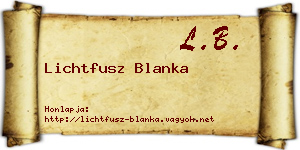 Lichtfusz Blanka névjegykártya